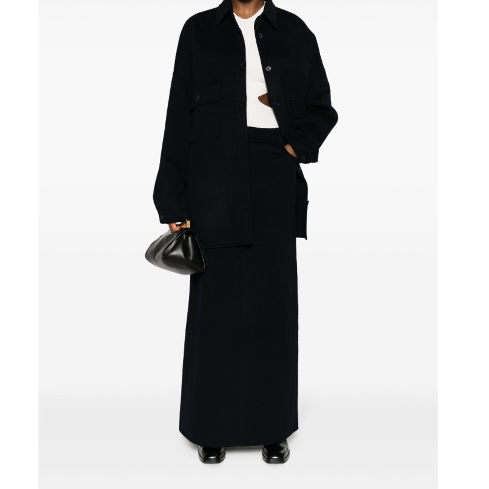 The Frankie Shop Navy Blue Wool Skirt